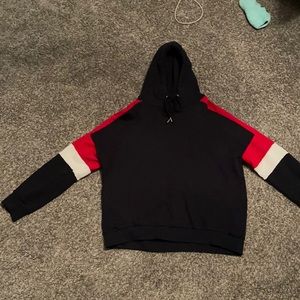 Navy blue hoodie, cozy and comfy